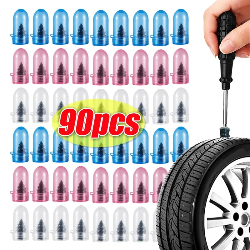 Set di chiodi in gomma per la riparazione di pneumatici, adatto a tutti i tipi di auto e moto, con cacciavite e accessori per la riparazione di forature.