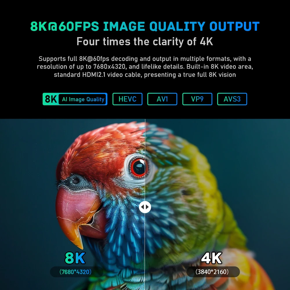 KINHANK K9 صندوق التلفزيون الذكي 8K @ 60 هرتز مخرج ISO/BDMV فك تشفير BD Player مع Amlogic S928X-K Dolby Vision HDR10 + Wifi6 Montage Player