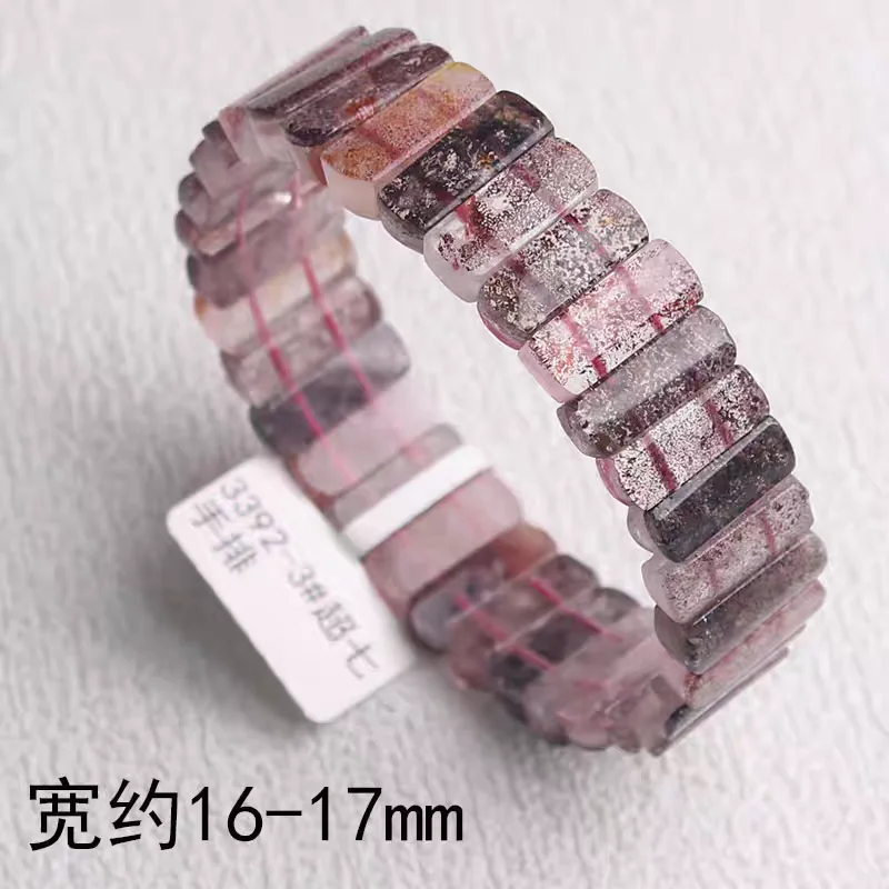 

Natural Colorful Super Seven 7 Lepidocrocite Quartz Bracelet Black Rutilated Clear Rectangle Beads Big Size Women Men AAAAAAA