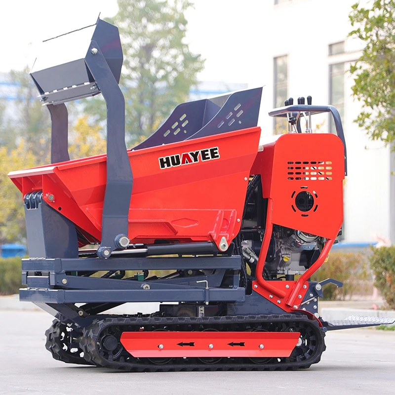 HUAYEE Mini Dumper Crawler Transporter Diesel Tracked High Tip Dumper Farm Garden Mini Crawler Dumper 500kg for Sale