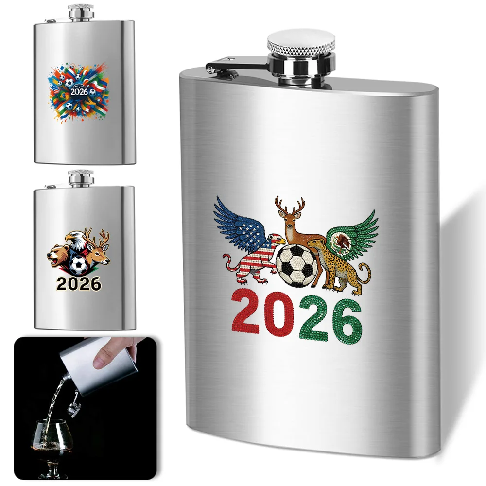 

Stainless Steel Hip Flask Silver Leak Proof Pocket Whiskey Liquor Bottle Wedding Groomsman Gift World 2026 Pattern