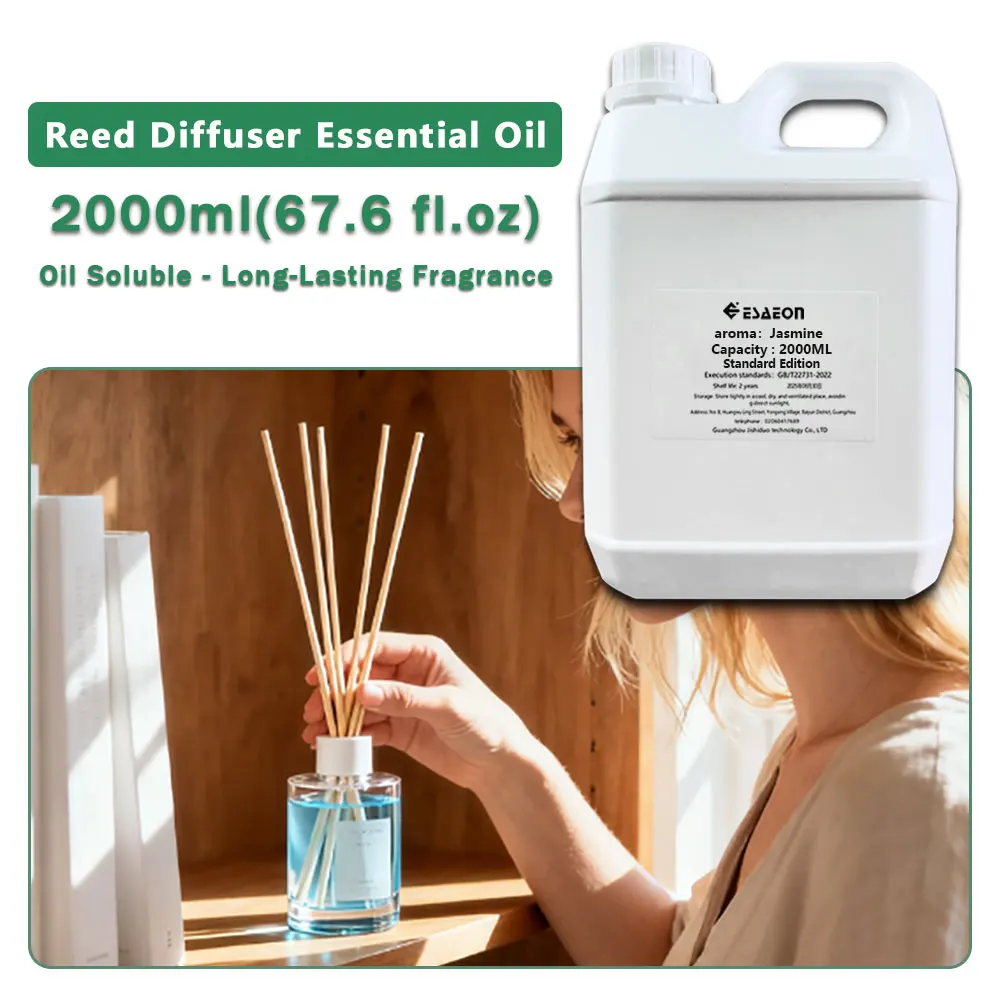 ESAEON Essential Oils - Vine Diffuser Replenishes Aromatic Oil, Aroma Reed Diffuser Oil, Jasmine/Bluebell - 2000ML (67.6 fl.oz)