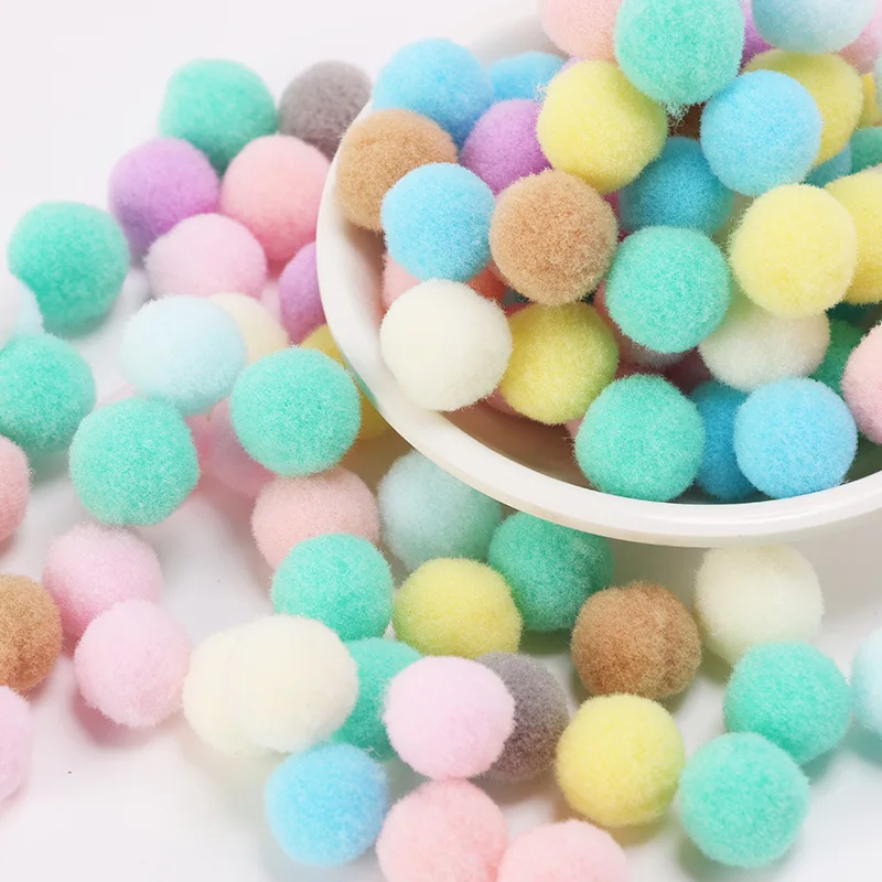 100pcs 10mm/15mm/20mm Soft Pompoms Fur Ball Arts Craft Supplies DIY Accessories for Toys Party Decoration Crafts Materials