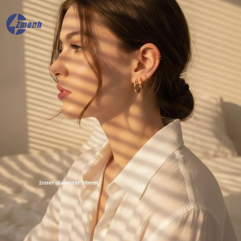 2Pcs Minimalist Gold Silver Hoop Earrings With Hypoallergenic Metal And Various Sizes Perfect For Daily Wear And Special Events