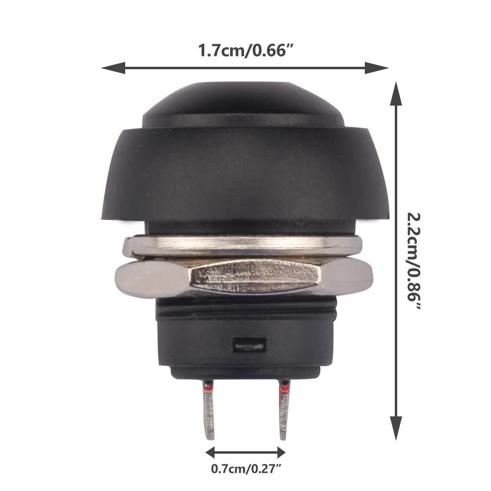 5Pcs 2Pin Mini Switch 12mm 1A Waterproof Switch PBS33B 12V Momentary Push Button Switch Reset Non-locking PBS-33B