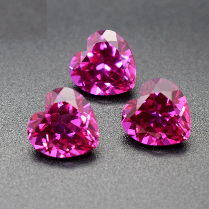 Natural Pink Ruby Heart Shape 15×15mm 15.0ct for Jewelry Making VVS Loose Gemstone Passed UV Test Gem Beads