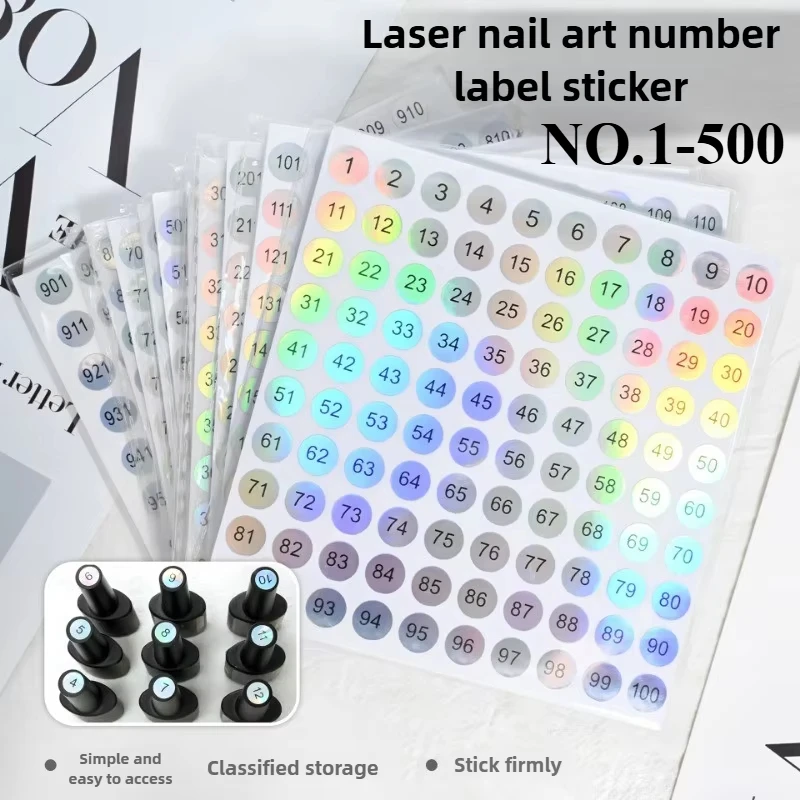 Nail Polish Number Sticker Label Color Gel  Bottle Lipstick Nails Tips Display Mark Numbering Manicure Tool Varnish Glue