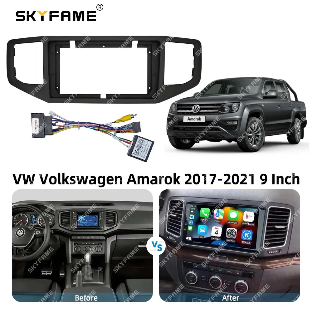 SKYFAME Car Frame Fascia Adapter Android Radio Dash Fitting Panel Kit For VW Volkswagen Amarok