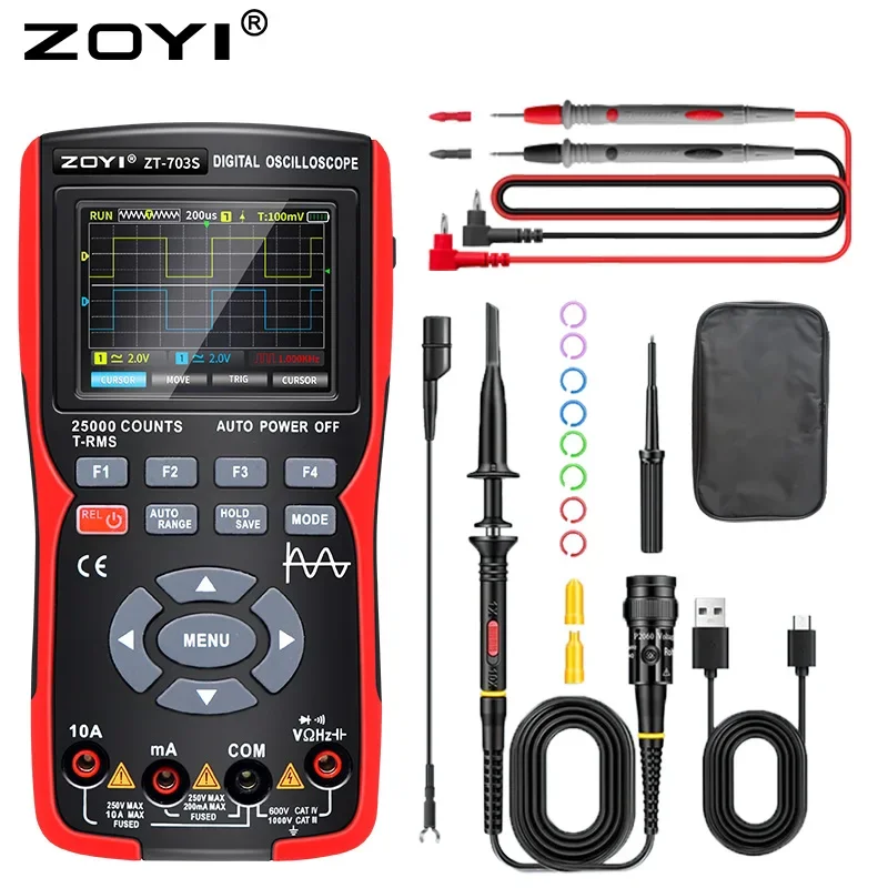 Oscilloscope Probe Kit 60MHz 1X 10X Mayitr High Precision Oscilloscope Multimeter Tester Probe Test Leads Accessories for ZT703S