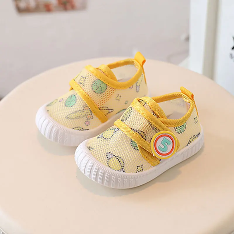 Newborn Baby Boys Girls Tennis Shoes First Walkers Kids Soft Sole Anti Slip Sneakers Mesh Breathable Casual Shoes Baby Sandalias