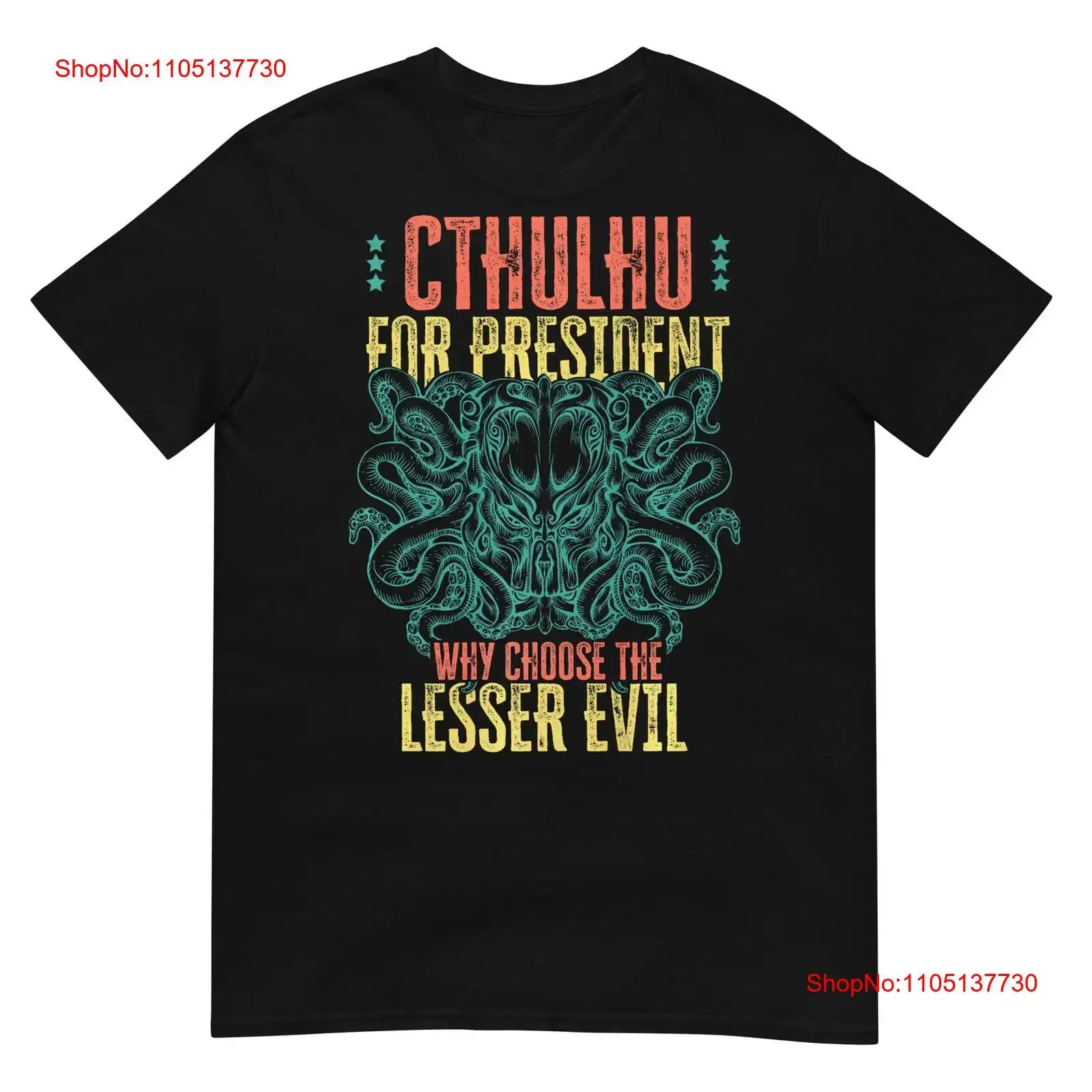 Cthulhu For President Why Choose The Lesser Evil Selection Premium T Shirt vintage Washed Breathable Versatile fashion homme