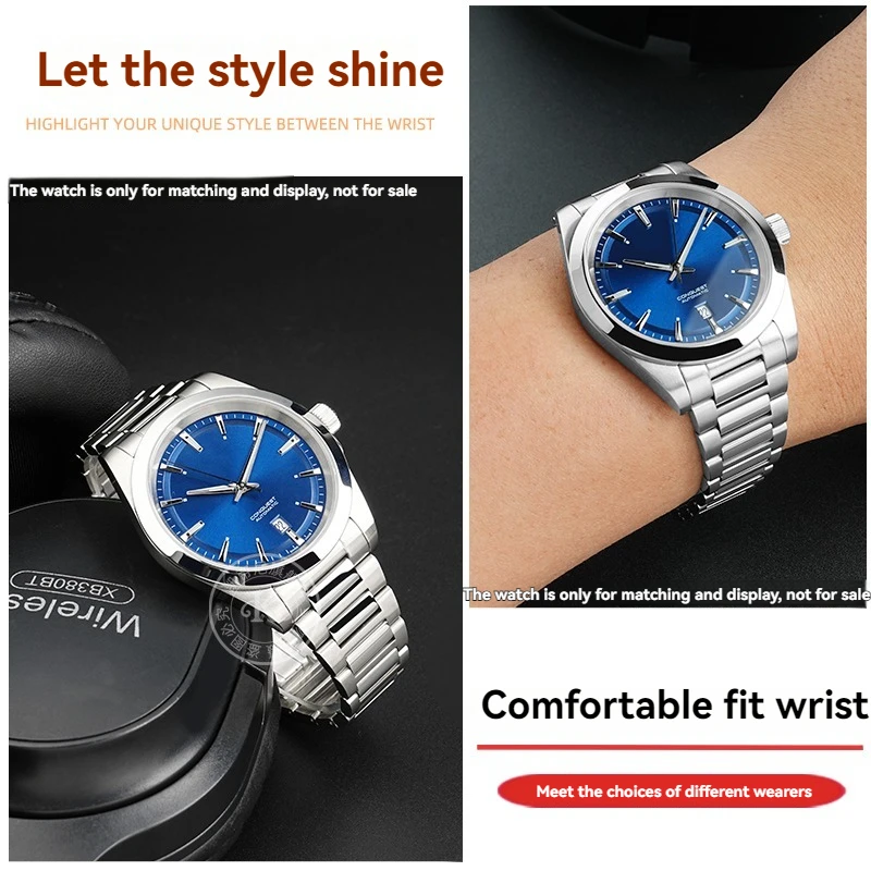 21MM Solid Metal Watch Strap For Longines Conquest series stainless steel watchband L3.830.4 Curved interface steel bracelet