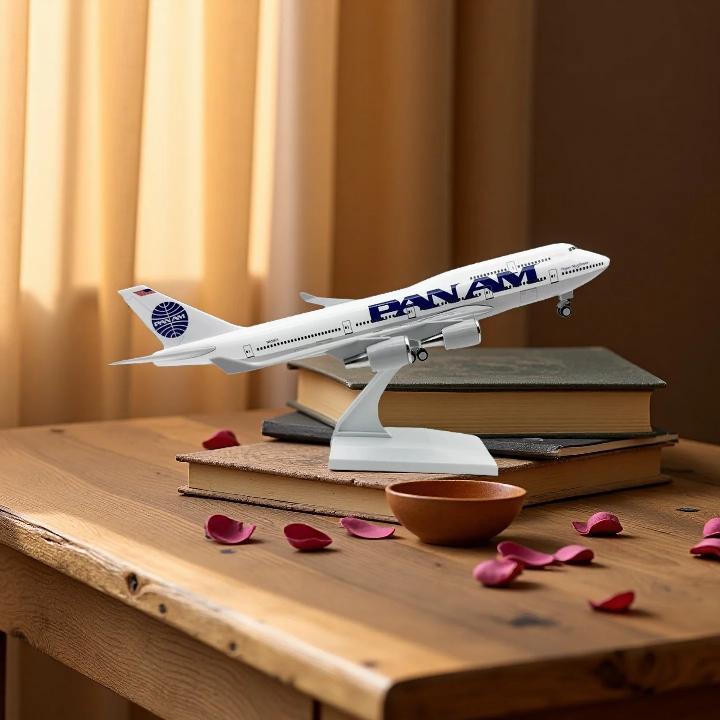 

1:250 Scale 30cm 747 Model Airplane PAN AM B747 Plane Models Resin Diecast Airplanes with Christmas for Collection or Gift
