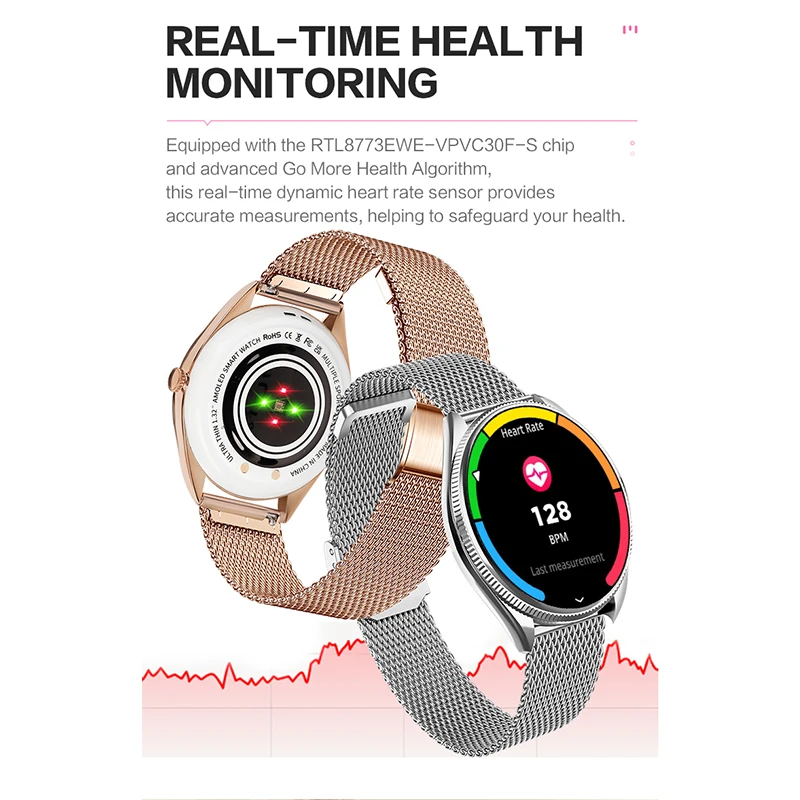 VALDUS VL60 Pro Smartwatch dla kobiet AMOLED Pełny ekran dotykowy Bluetooth Monitor snu Długi czas pracy baterii Inteligentny zegarek sportowy