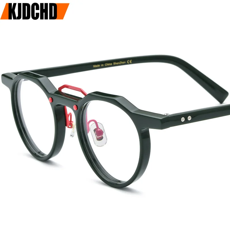 

2024 Acetate Glasses Frame Men Retro Round Prescription Eyeglasses frames Women Luxury New Vintage Myopia Optical Eyewear