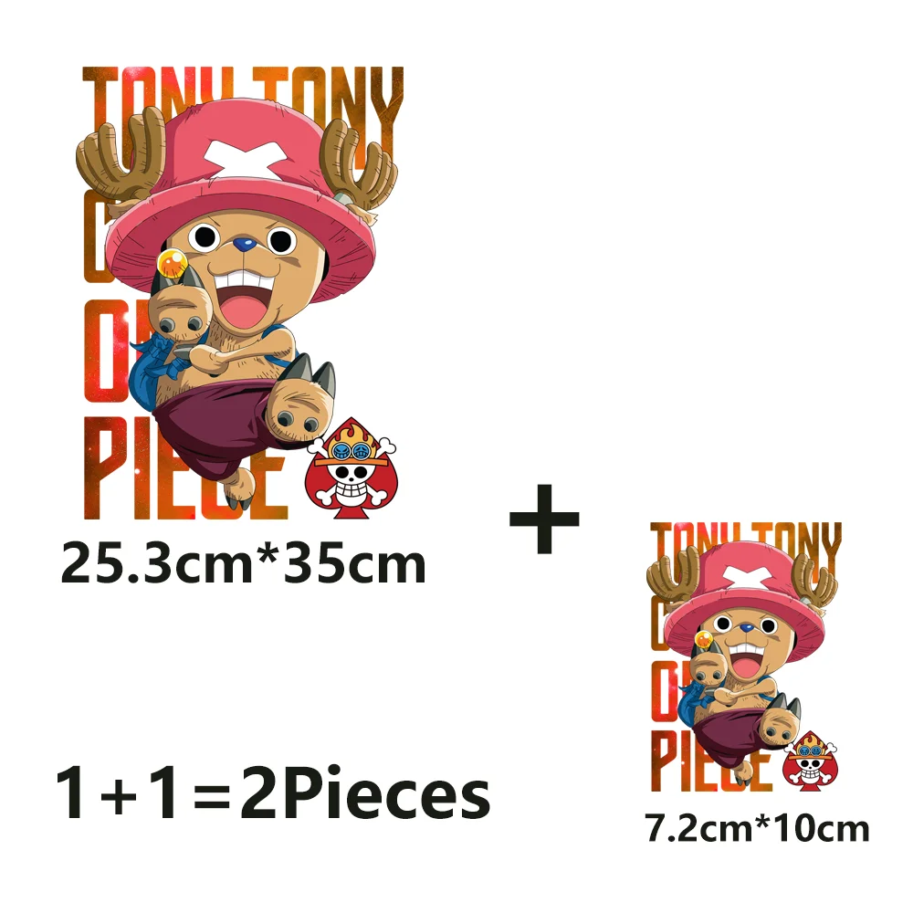 Ironing Anime ONE PIECE T Shirt Stickers Iron On Patches Heat Thermal Transfer Printing For Clothing Custom Sublimation Tops