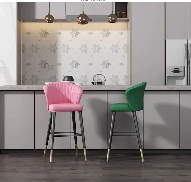 حار مبيعات الشمال كرسي طويل الساق الحديثة بسيطة الأمريكية عالية البراز الساق الحديد مع مسند الظهر البراز #4