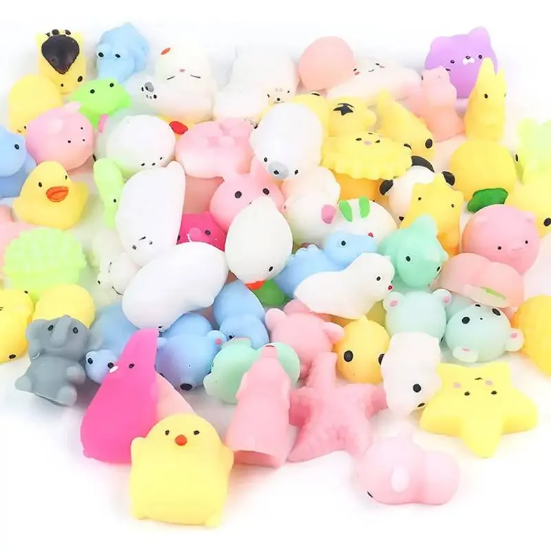 10pcs Random Mini Squishy Mochi Squishy Toy Party Favors Kawaii Animal Squishy Stress Toy Unicorn Piggy Cat Toy for Kid Girl Boy