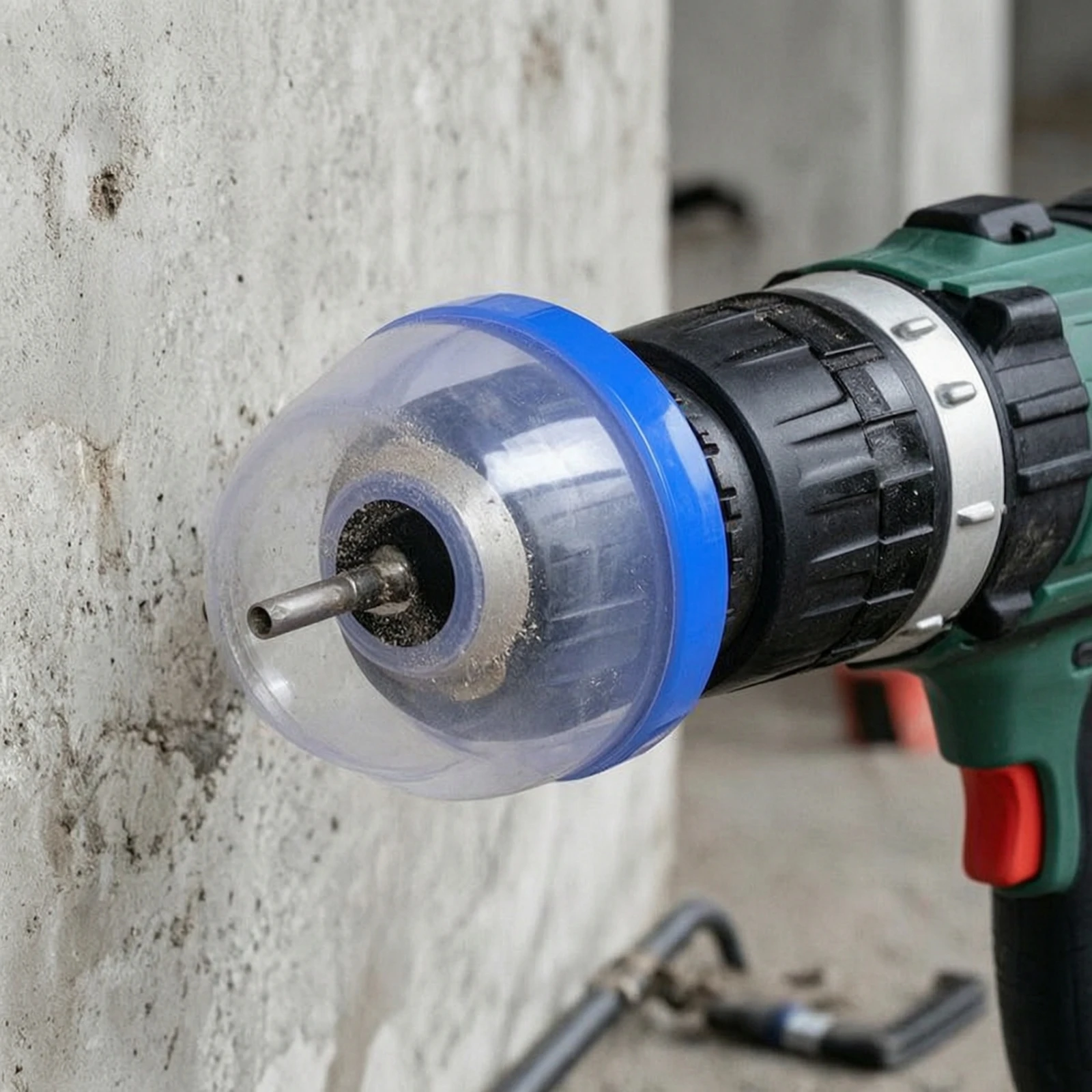 Bowl-Shaped Drill Dust Collector Transparent Drill Dust Cover Tool Accessory Compact Long-Lasting for DIYers, Indoor Drilling