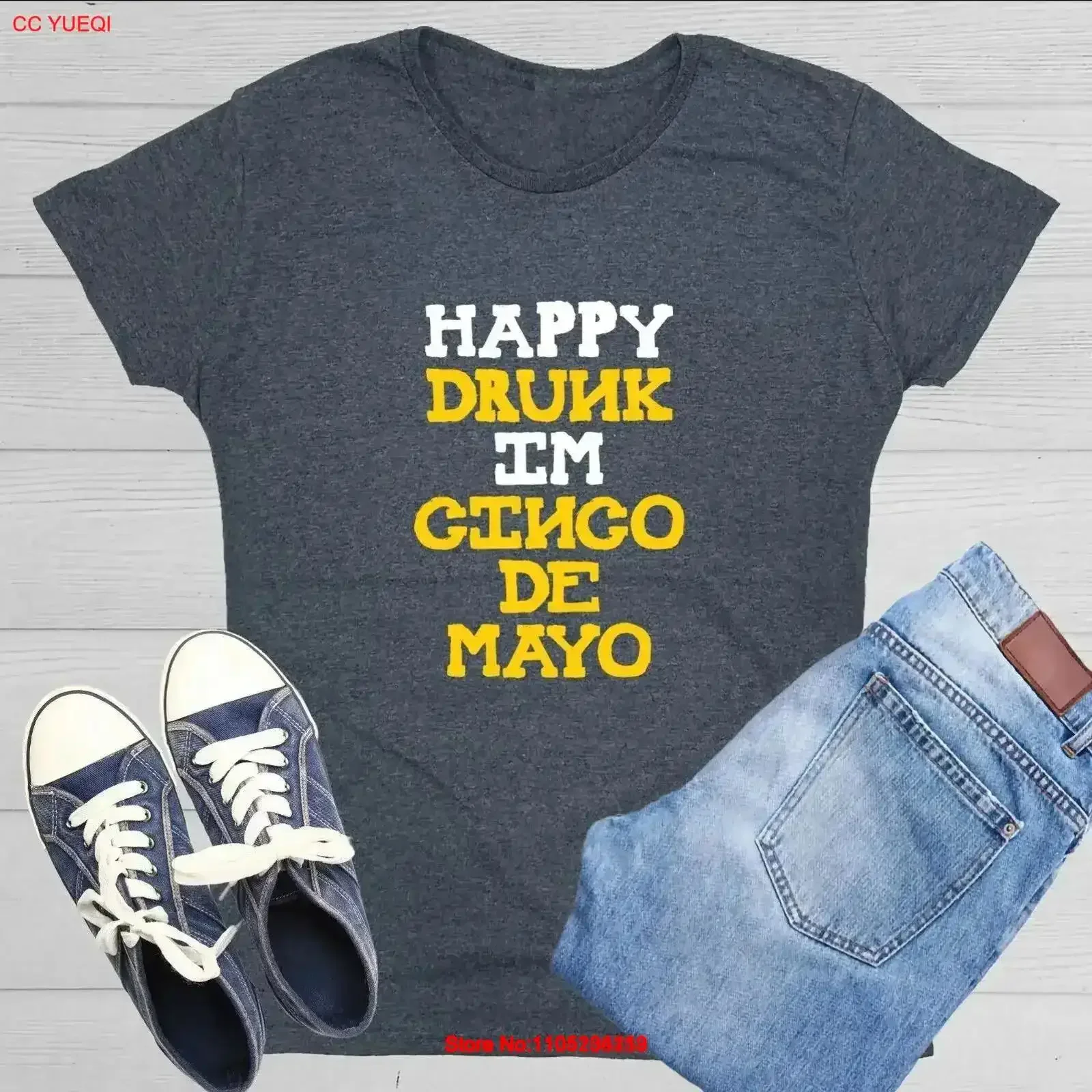 Happy Drunk Sarcastic Novelty s Funny Womens T Shirt vintage Washed graphic Soft fashion streetwear designer clothes vintage
