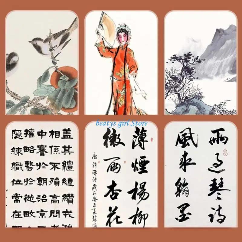 

C7AB 100Pieces Rice Paper 13x13.7Inch Chinese Xuan Paper Inks Painting Paper Sumi Drawing Paper For Brush Painting Writing