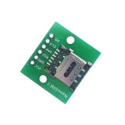 1pcs 6-pin Nano MICRO SIM Card Socket Adapter Board Self-elastic 2.54 DIP Test Circuit Cable Connector PCB With Cassette Board