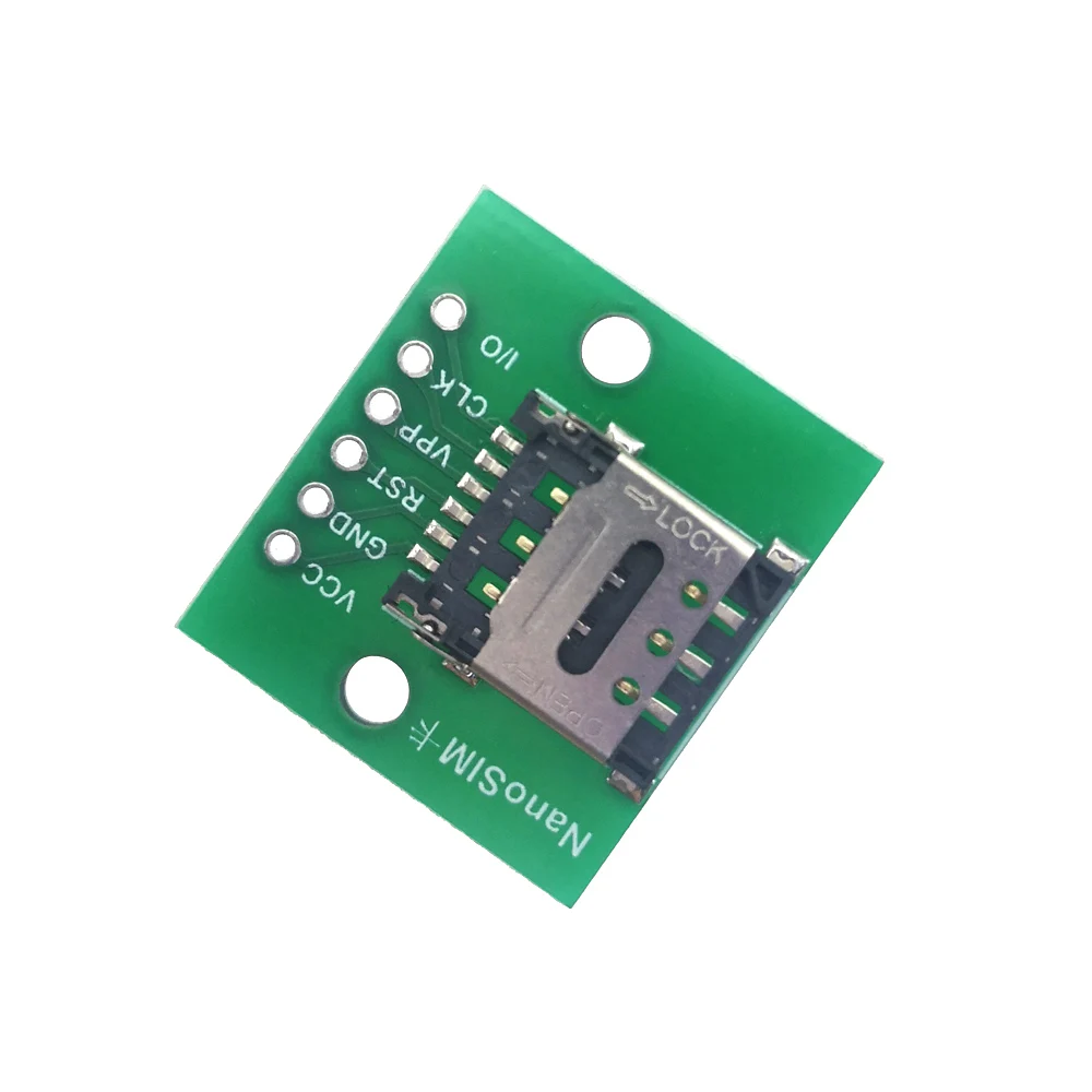 20 szt. 6-pinowe gniazdo karty Nano MICRO SIM, adapter, samozaciskowe złącze 2.54 DIP do testowania obwodów, kabel PCB z kartą kasetową
