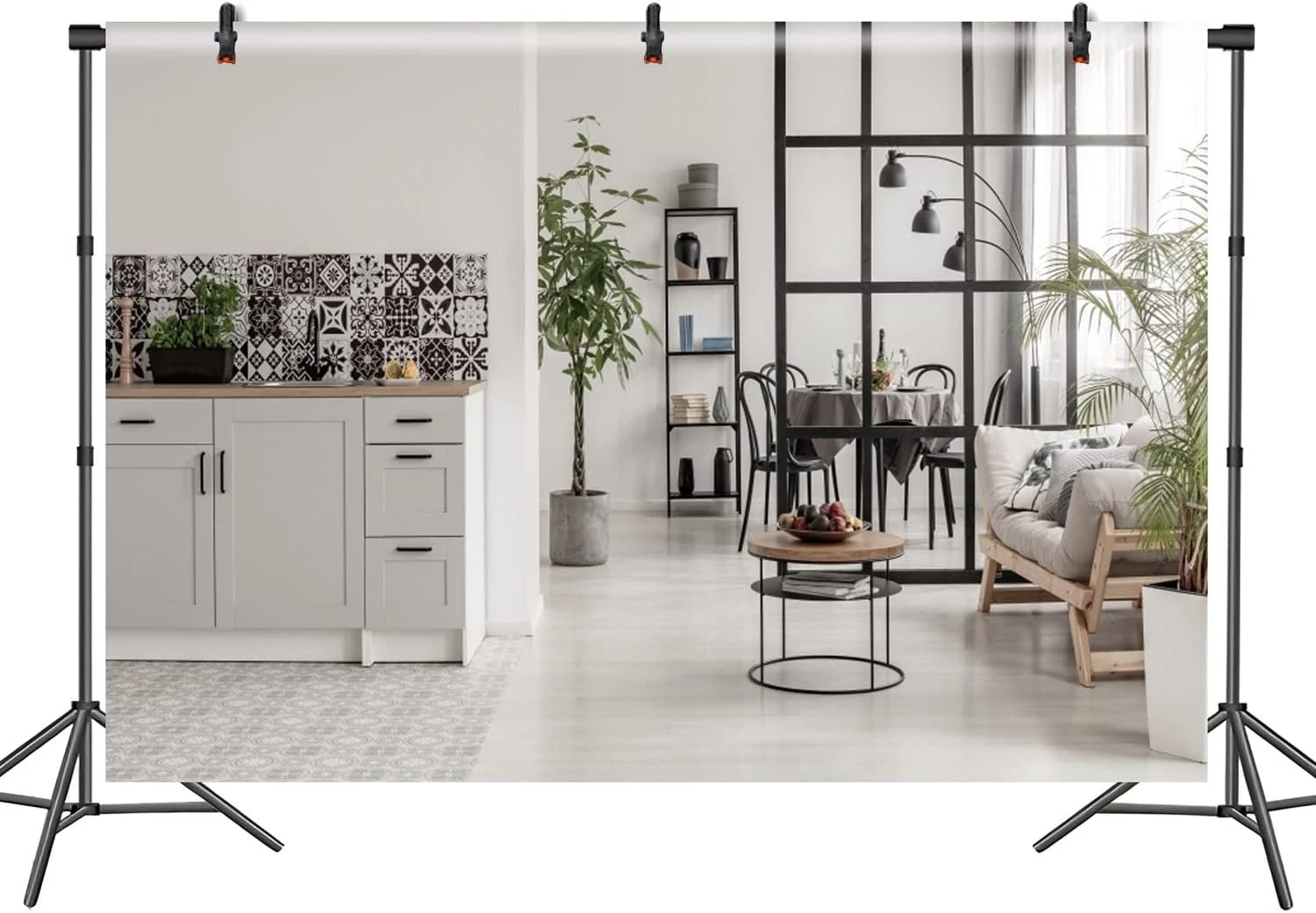 غرفة المعيشة البيضاء التكبير اجتماع مكتب فيديو المنزل الحديث نافذة داخلية الخلفيات الزفاف التصوير خلفيات الاستوديو