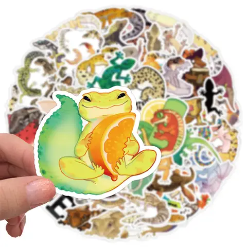 10/50Pcs Funny Animal Gecko Lizard Stickers for Skateboard Gift Box Bicycle Computer Notebook Car Decal Children's Toys