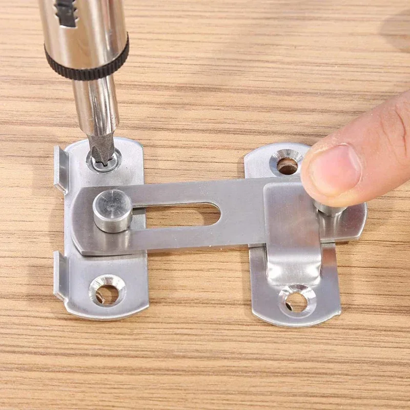 Door Bolts Hasp Latch Lock Sliding Door Lock Stainless Steel A Type Latch For Casement Cabinet Fitting With 4 * Screws Parts