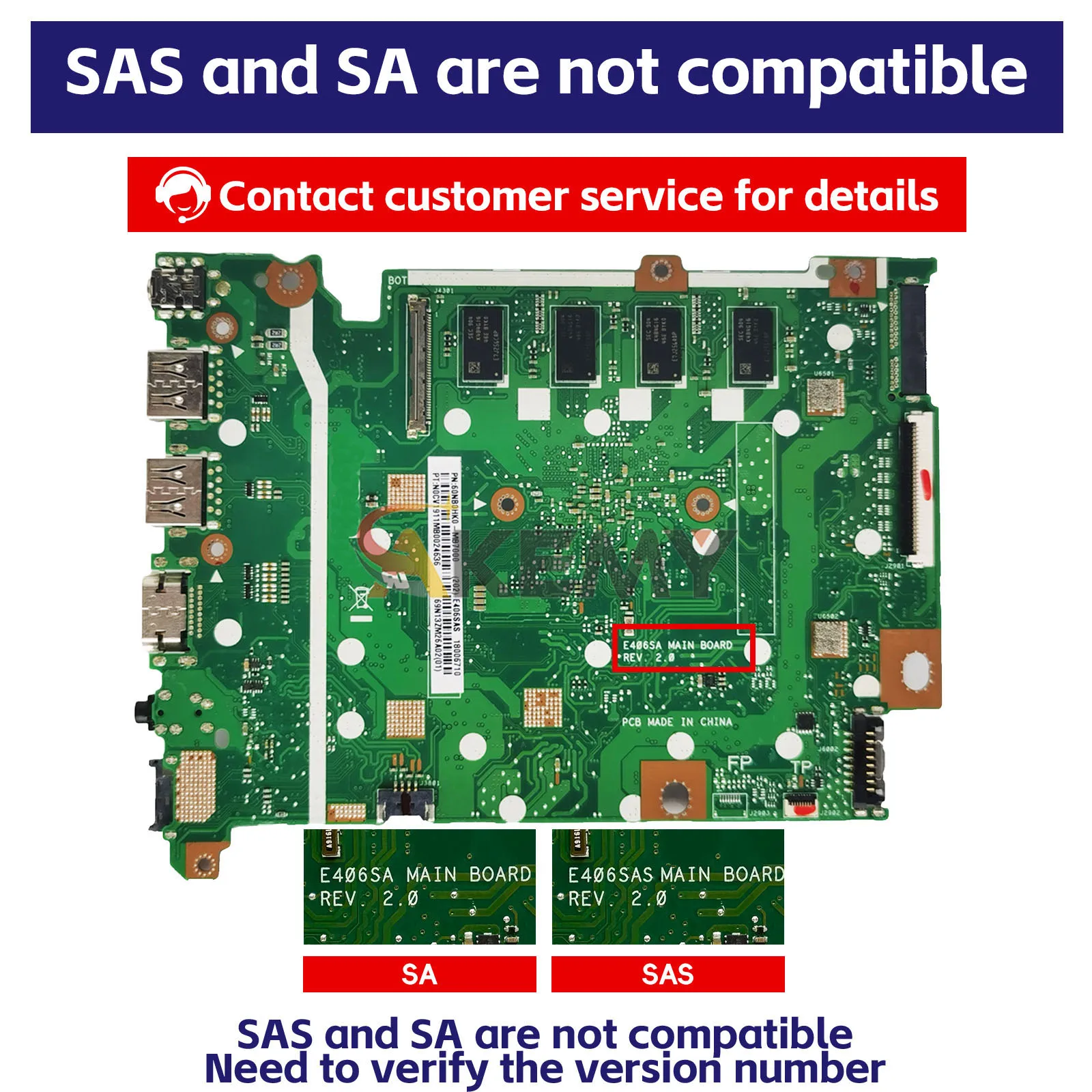 E406S E406SA Notebook Mainboard For ASUS EeeBook E406SA E406SAS Laptop Motherboard With CPU 100% tests OK fast shipping stk