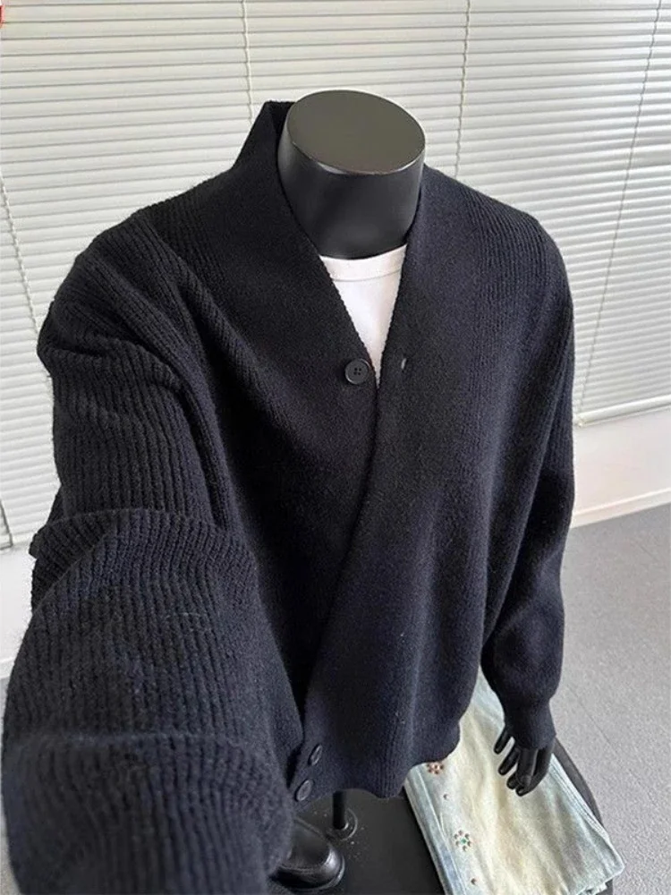 Luxury Design Autumn Winter Jackets Knit Cardigan Trend Men Clothes Irregular Coats Long Sleeves Tops Streetwear Business Jacket