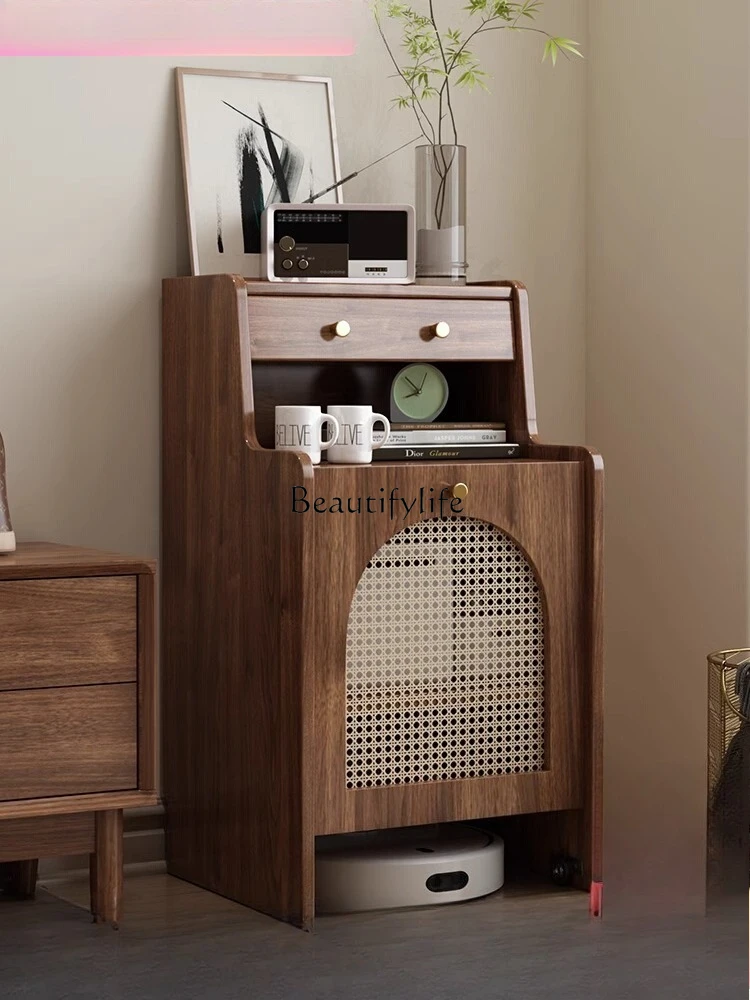 

Storage Organizer Sofa Side Cabinet Movable Sweeping and Mopping Storage Cabinet