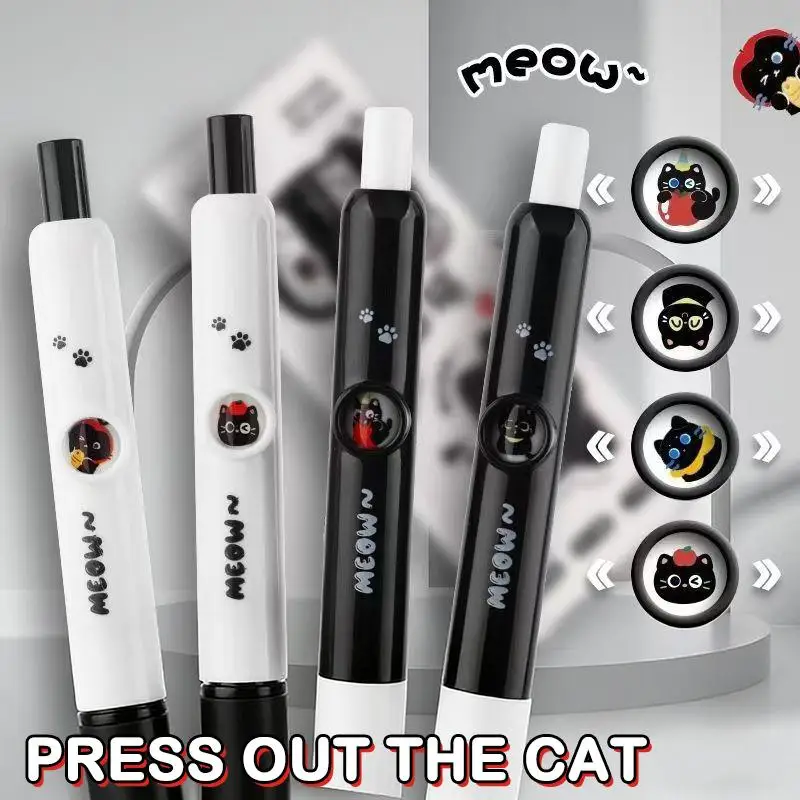 4/12/20Pcs 0.5mm Quick-Dry Black Ink-Smooth Writing Retractable Pens Kawaii Cat Paw Pen School Journaling Birthday Gift view 4