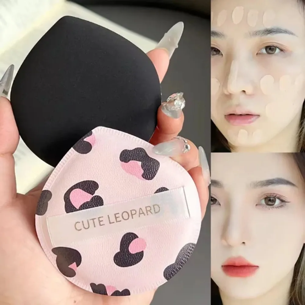 New Leopard Printed Cosmetic Puff Dry Wet Portable Soft Sponge Face Beauty Air Cushion Makeup Tools