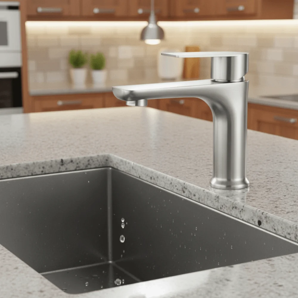 حمام من الفولاذ المقاوم للصدأ صنبور نحى/رمادي بالوعة المطبخ صنبور واحد الباردة مفتاح دوار مرحاض حوض صنبور مكافحة التسرب #3