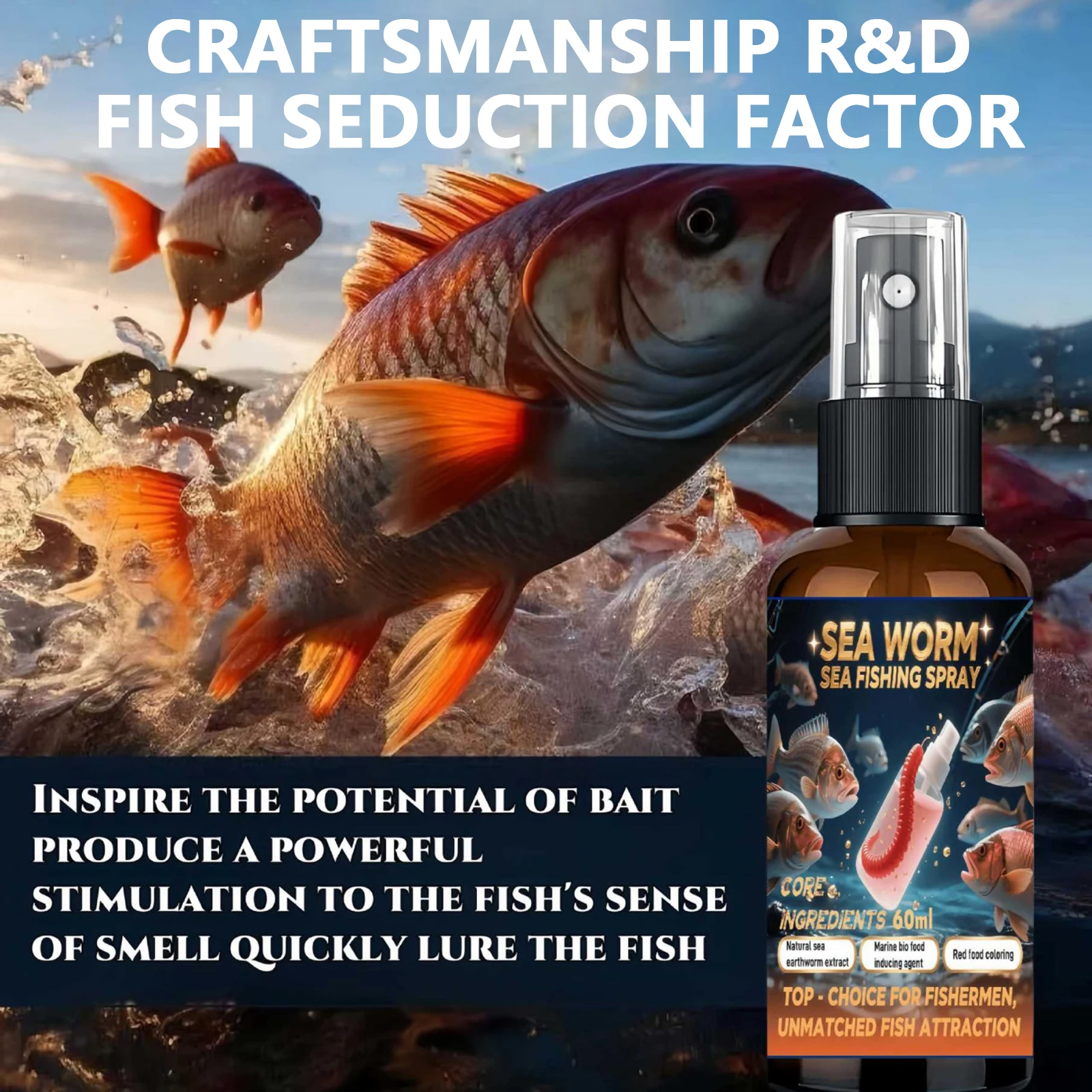 

60ml Fishing Attractant Strong Fishy Aroma Quick Fish Aggregation Additive Winter Ice Fishing Liquid Concentrated Fish Lure