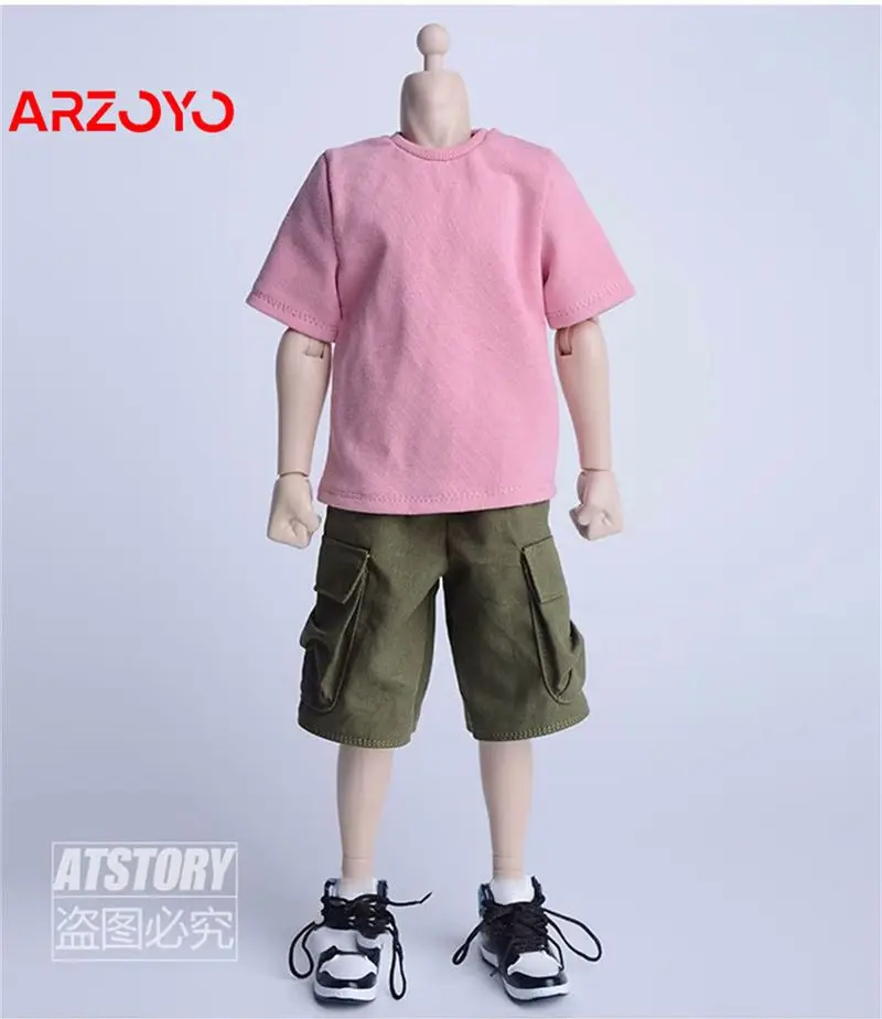 ATSTORY 1/6 مقياس ذكر بلون تي شيرت وزرة السراويل الملابس نموذج صالح 12 ''الجندي عمل الشكل دمى الجسم