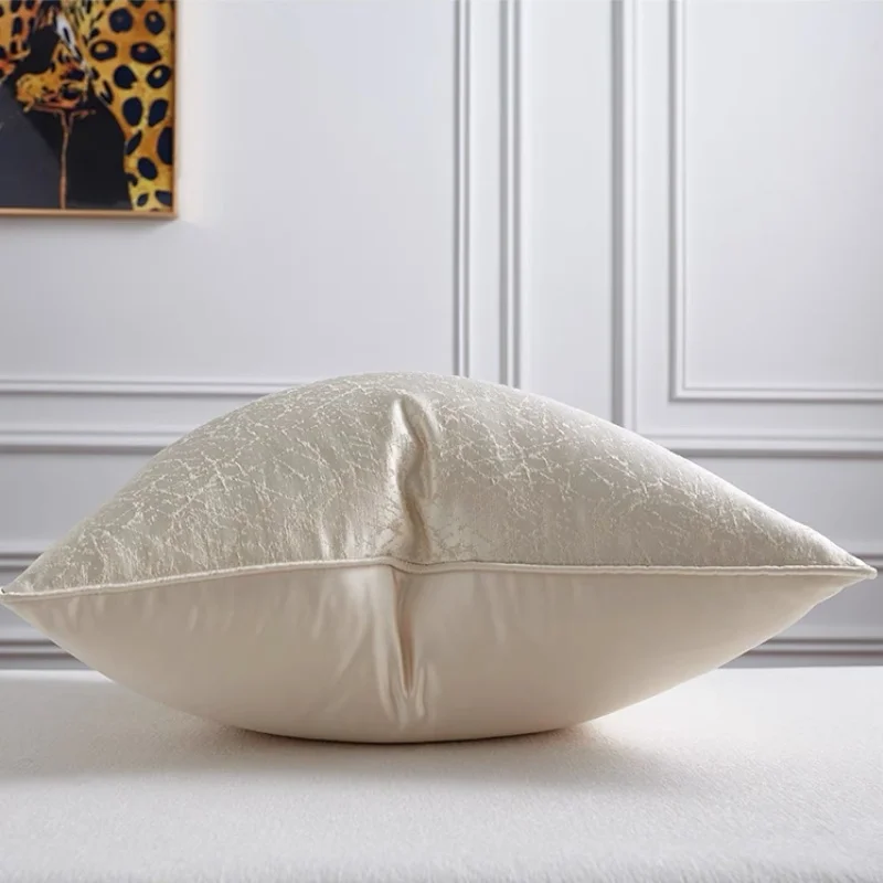 Cream Ivory Pillows Abstract Geometric Cushion Case Modern 50x50 Square Decorative Pillow Cover For Sofa Chair Home Decorations