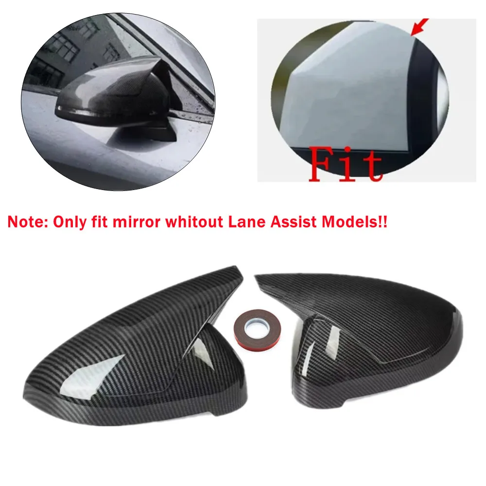 

2PCS For Audi A4 B9 S4 A5 S5 2017-2021 No Lane Assist Rearview Side Mirror Cover Wing Cap Exterior Door Trim Car Decoration