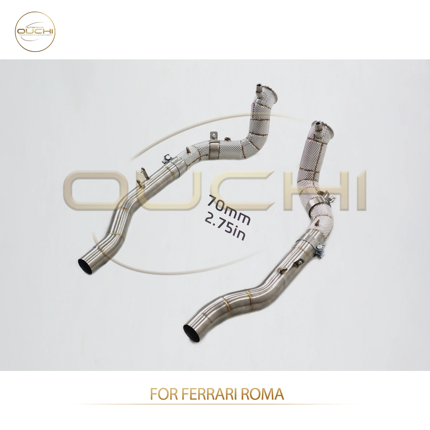 

304 Stainless Steel for Ferrari Roma TIG Welding Racing Downpipe Direct Fit Replacement Performance Upgrade