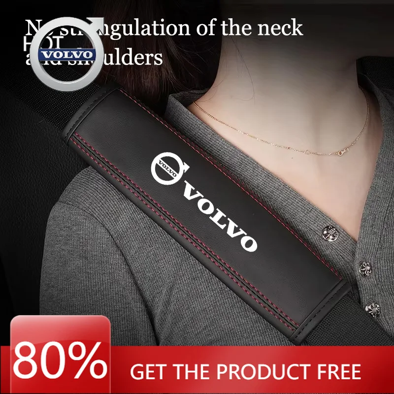 

2026 Hot For VOLVO 2pcs Car Seat Belt Pad Safety Strap Shoulder Cover Soft Mat For Volvo Rdesign XC40 XC60 V60 XC90 V50 S60 S90