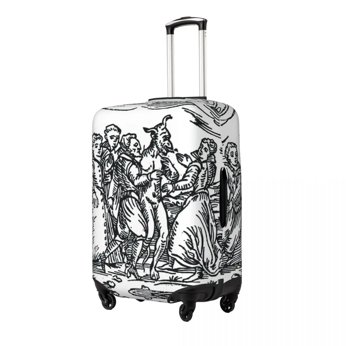 Witches Dancing With The Devil Print Luggage Protective Dust Covers Elastic Waterproof 18-32inch Suitcase Cover