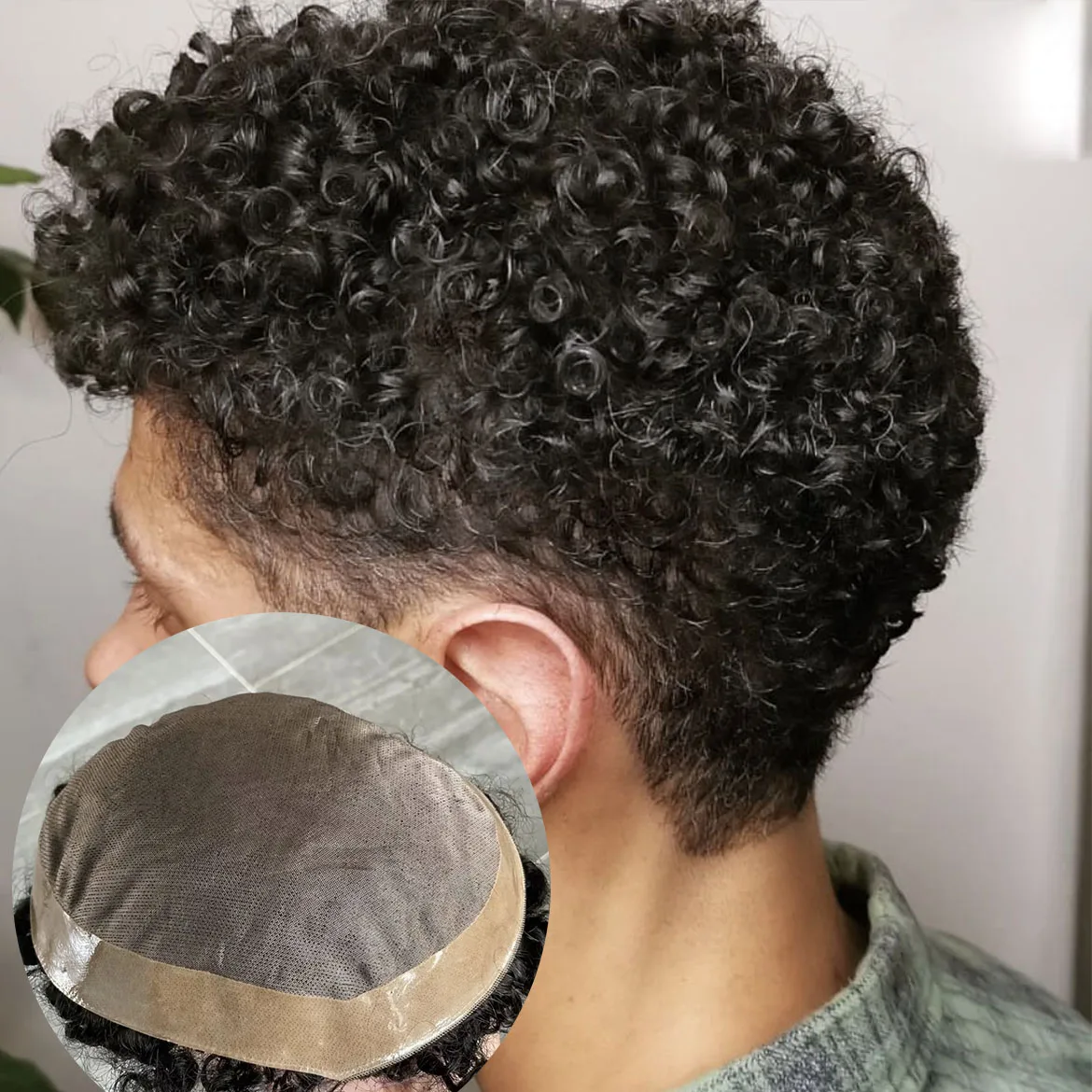 الأفرو 12 مللي متر 8 مللي متر 10 مللي متر مجعد تنفس الدانتيل NPU غرامة أحادية الذكور 100% الشعر البشري الرجال تصفيفة الشعر المستعار لتساقط الشعر الاصطناعية