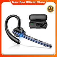 New Bee M54 Bluetooth Headset Single Wireless Earphones Driving Headphone with Dual-Mic CVC8.0 Noise Cancelling Handsfree
