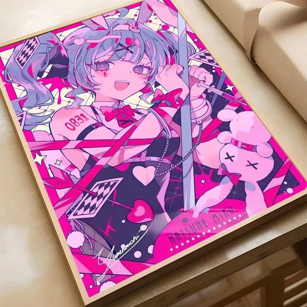 Póster de H-Hatsunes MikU, impresión en papel, decoración artística para el hogar, sala de estar, dormitorio, entrada, Bar, cafetería