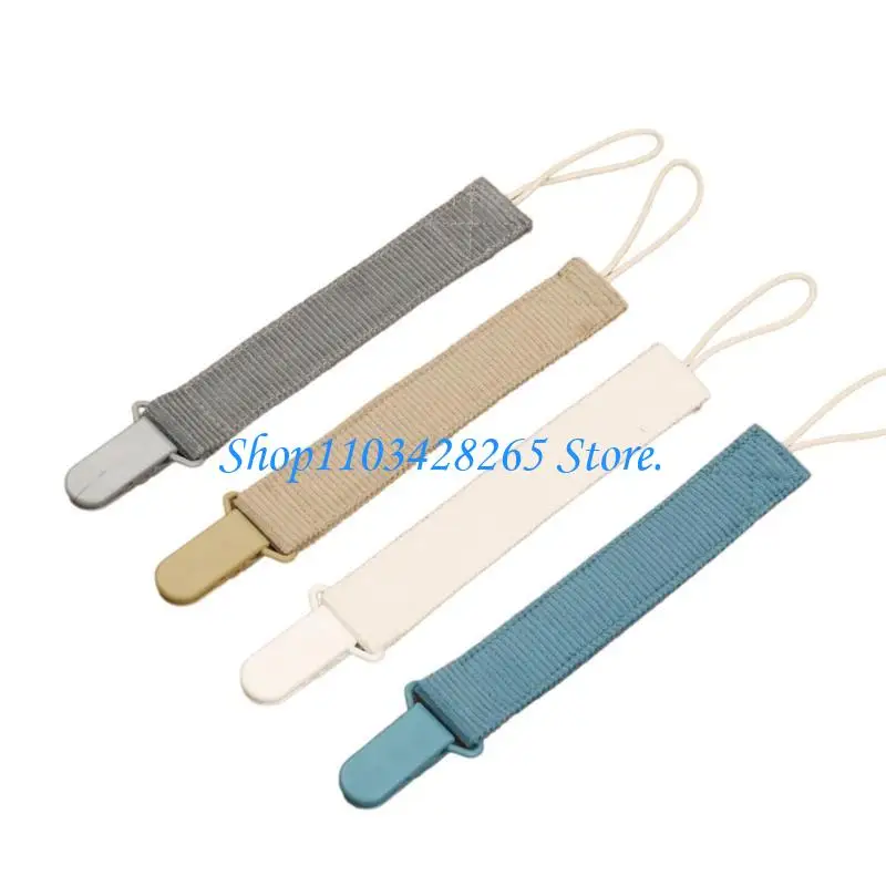 4xHorizontal Striped Pacifiers Chain Pacifiers Clip Holder Strap for Toddlers G2TE