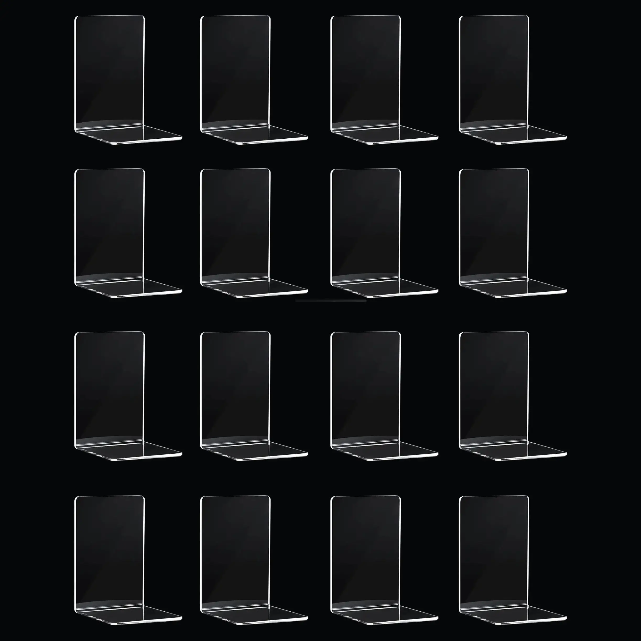 8-delige boekensteunen, doorzichtige boekensteunen voor planken, zware boekensteunen en desktop-organizer, boekenstopper voor boeken/films/cd