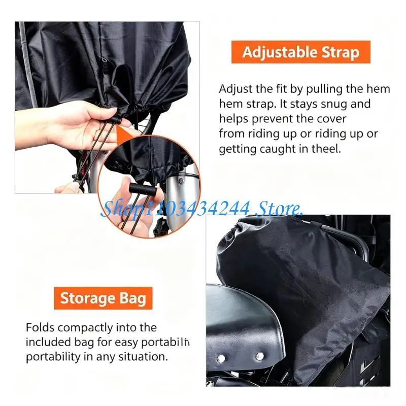 Rear Bike Child Rain Cover with Front Opening and Window