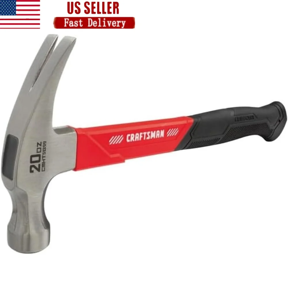 

20 oz Fiberglass Hammer Overstrike Protection Durable Grip Ideal Driving Pulling Nails Home Repair Tool